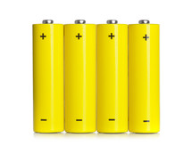 batteries on a white background 