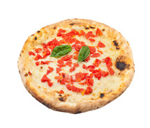 Pizza Regina on white background