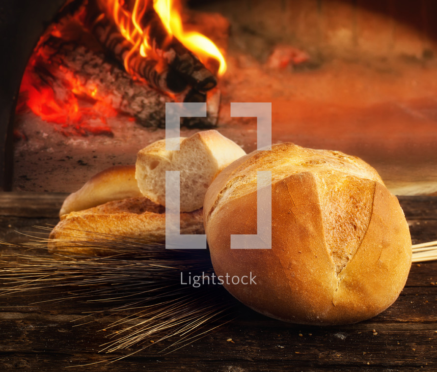 Loaf of freshly baked bread.