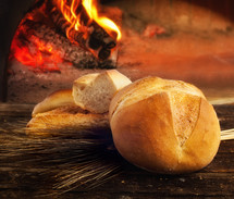Loaf of freshly baked bread.