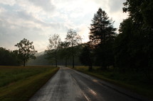 wet country road
