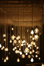 light bulbs hanging from a ceiling