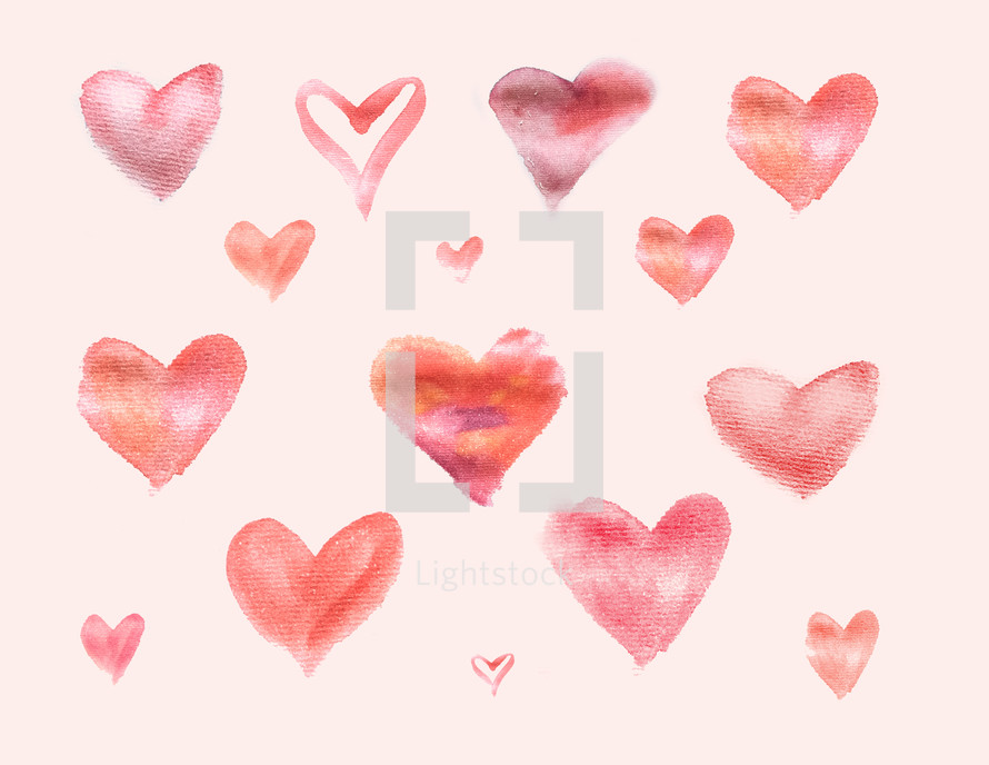 watercolor heart pattern 
