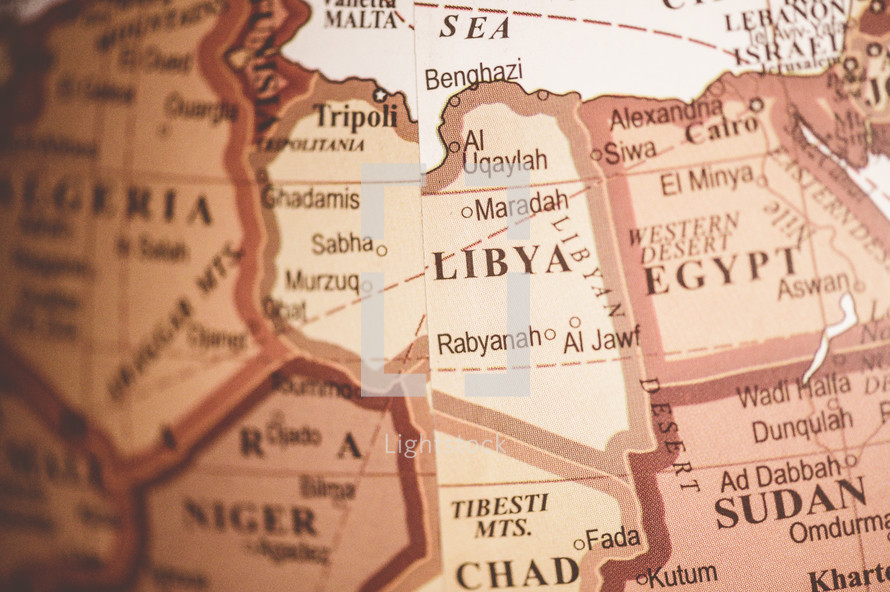Algeria, Libya, Chad, Sudan, Niger, Egypt map 