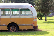 back of a vintage bus 