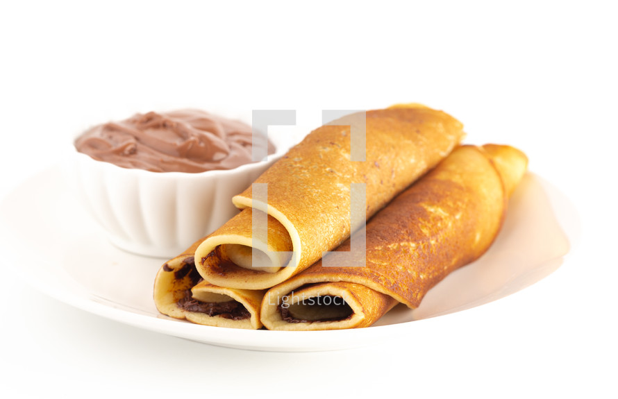 Classic French Crepes with Chocolate Hazelnut Spread