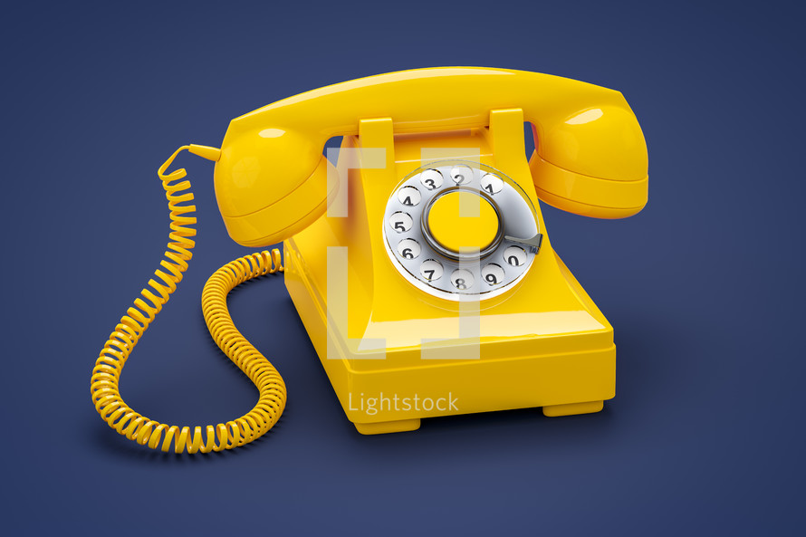 yellow rotary phone 
