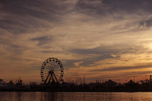 ferries wheel at sunset 