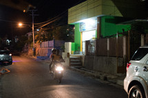 motorcycle on the streets of Luwuk, Banggai at night 