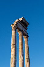 Old columns in the Roman Forum in Rome.