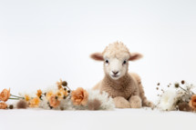 Baby Lamb in front of white backdrop