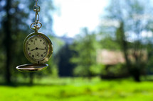 pocket watch outdoors 