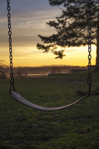 A swing at sunset 