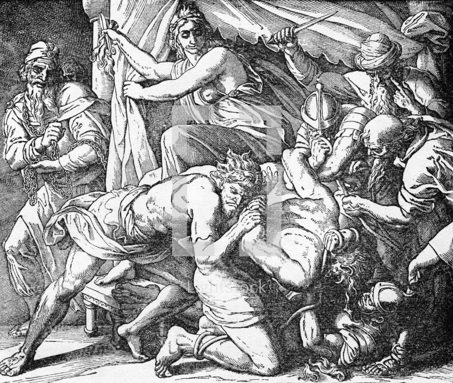 Philistines capture Samson, Judges 16: 21