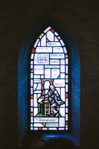 Stained glass window of Jeremiah's promise 