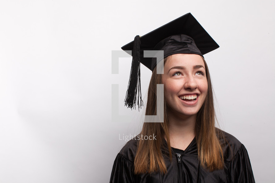 smiling face of a graduate 