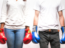 red and blue boxing gloves 