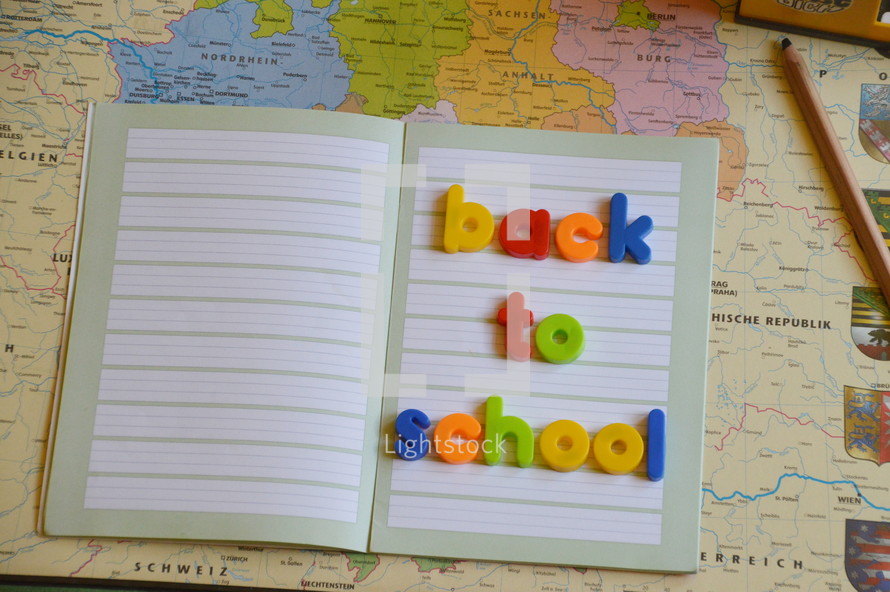 BACK TO SCHOOL in colorful magnetic letters