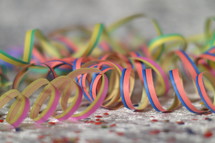colorful paper streamers. 
