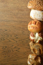 bread on a wood background 