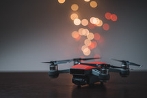 Drone and bokeh lights