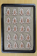 gingerbread cookies in the shape of Christmas trees 