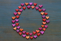 heart shaped clay on teal board 