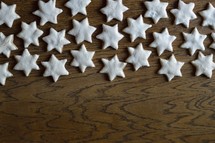 star cookie on wood background 