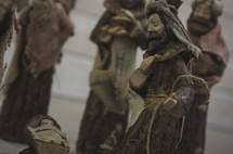 Wise men figurines in a Nativity scene 