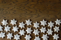 cinnamon stars on wood