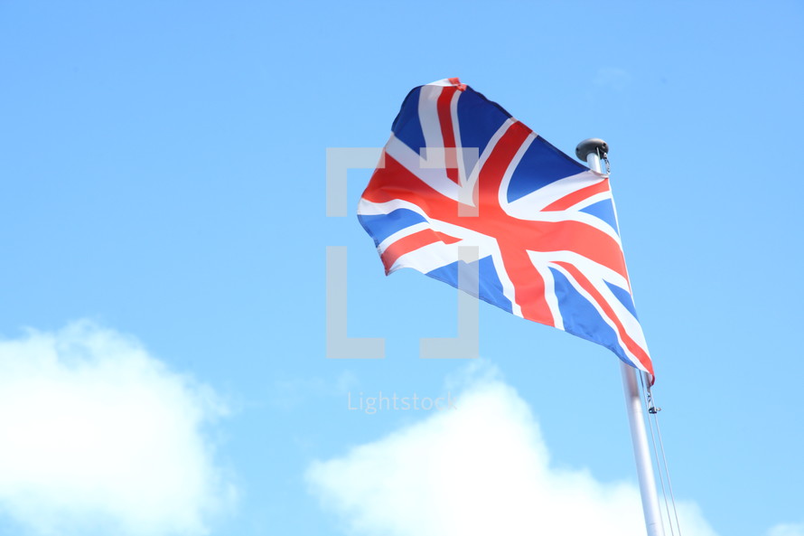 British flag on a flagpole 
