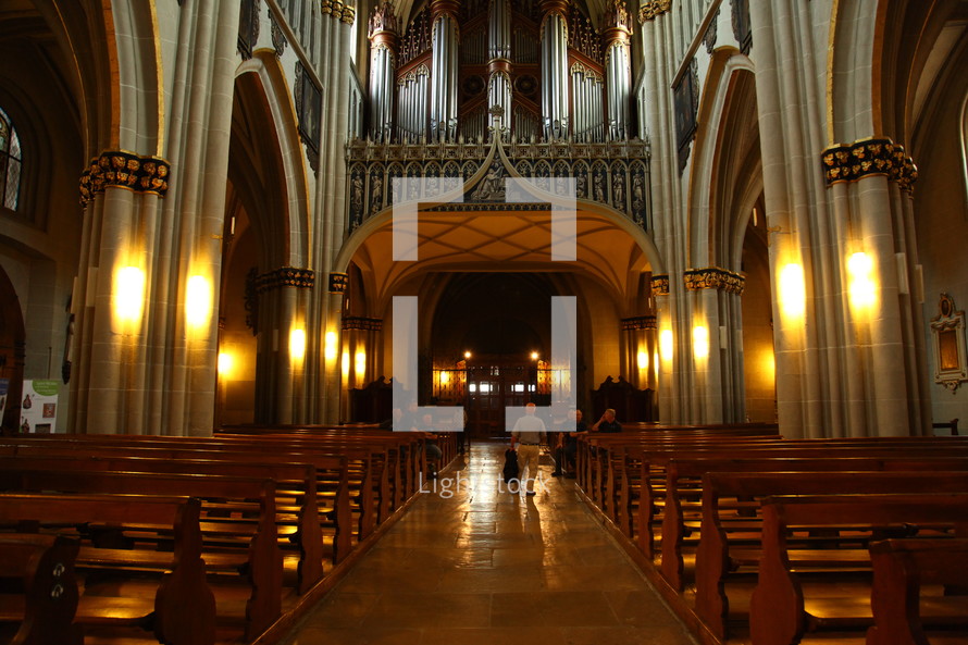 an empty cathedral interior 