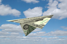 paper airplane made out of money 