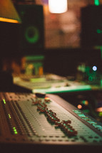 sound board in a Recording Studio