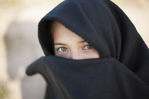 eyes of a shrouded woman 