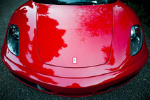 Red ferrari  front hood headlights bumper