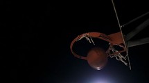 shooting basketball at night 