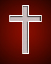 white cross against a red background