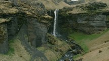 waterfall on a mountainside 