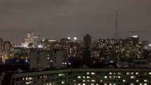 Industrial city time lapse by night