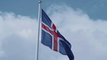 Flag of Iceland on a flagpole 
