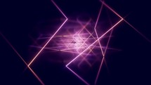 Loop animation in glowing neon lines tunnel, 3d rendering.
