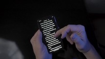 typing on an iPhone 
