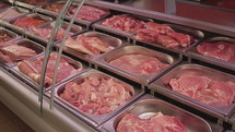 Pork meat in a grocery store.
