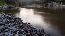 Timelapse of river flowing in Whanganui in New Zealand.
