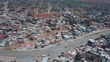aerial view over a city in Mexico 