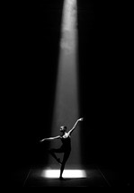 ballerina under a spot light