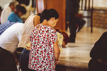 prayers during a worship service in Mexico 