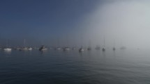 Hundred of Ships on Monterey Bay Beach California Covered by Thick Mist Cloud Fog