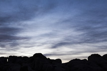 silhouette of rock formations 